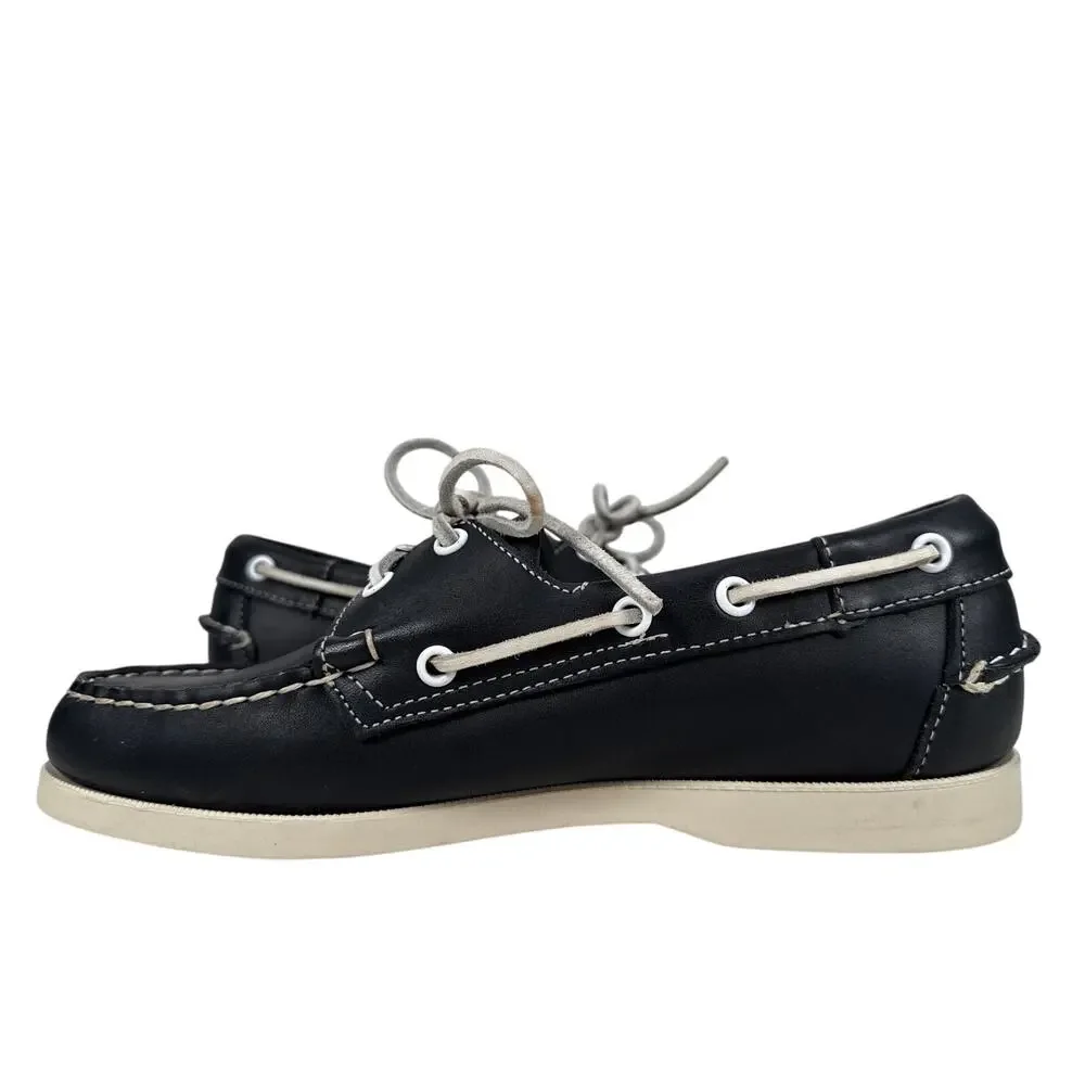 Sebago‎ Classic Portland Boat Shoe Mens 7 R EU 40 Navy Leather Moc Toe Slip On